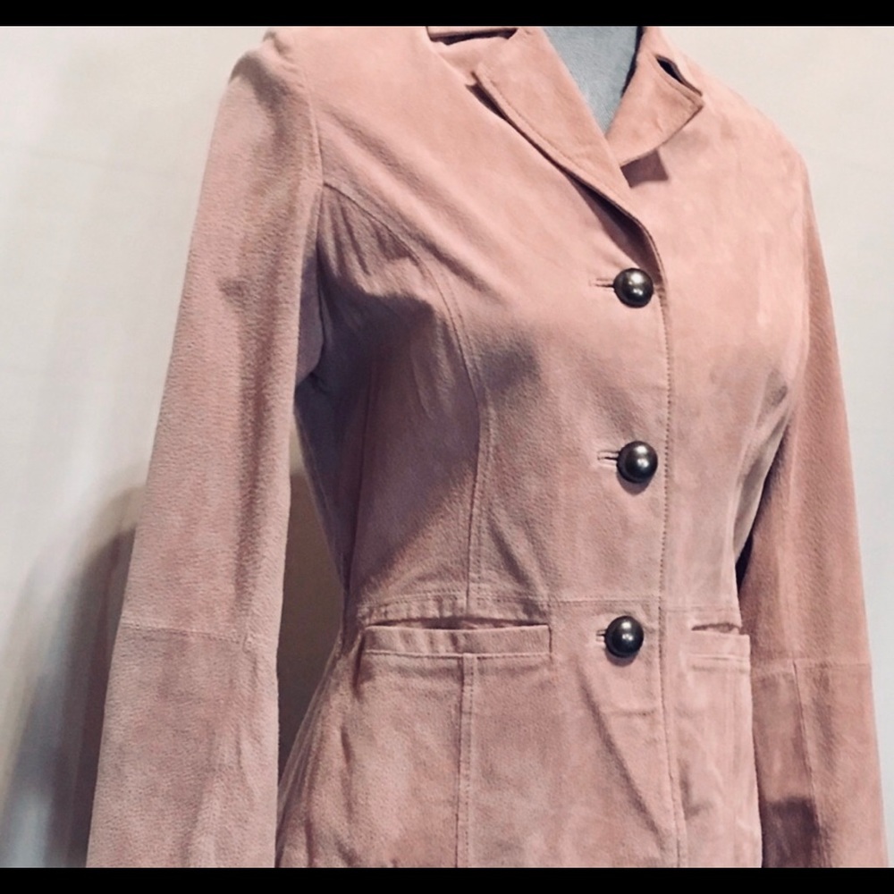 Ruff Hewn pink suede coat EUC
